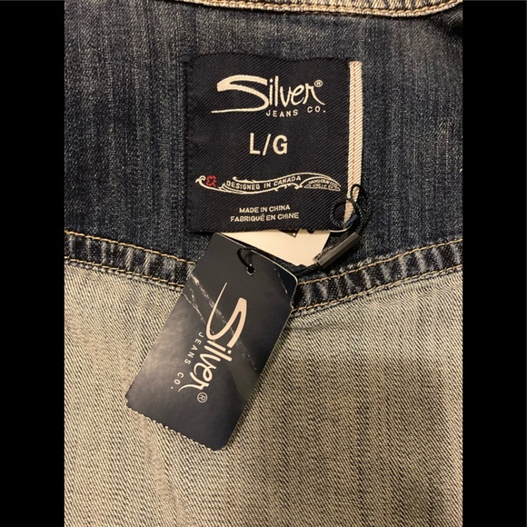 🆕👩🏽🦳SILVER CO DENIM VEST WITH STRETCH👩🏽🦳🆕 - Picture 9 of 12